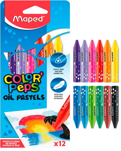 [20404017] CRAYONES PASTEL GRASO X12 COLORES 864010 | MAPED