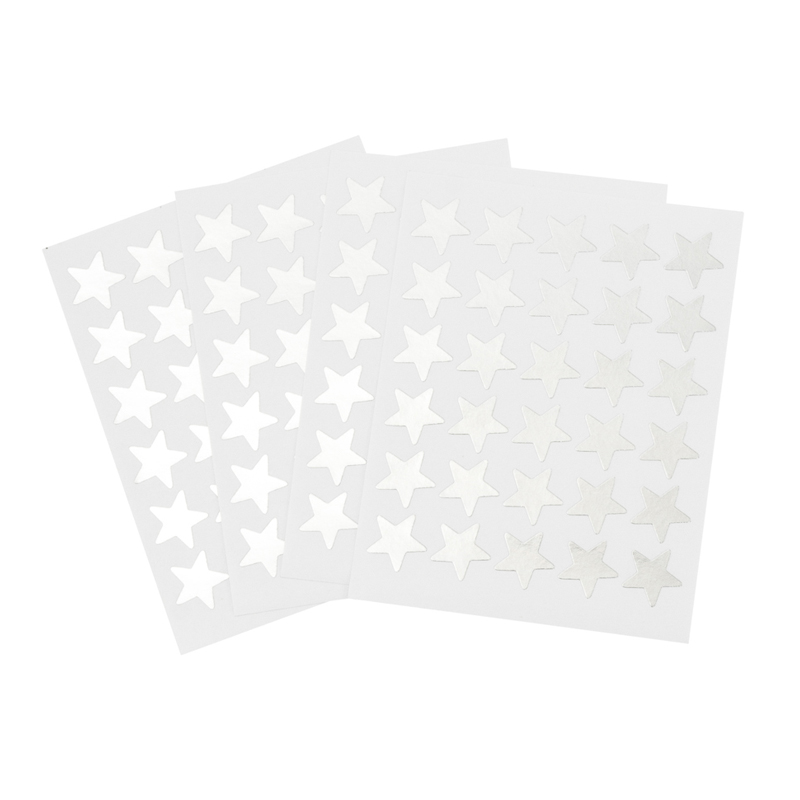 [13611-PLATEADO] ETIQUETAS TEMAS SURTIDOS X6HOJAS TIPO: 607ESTRELLASPLATEADO | FAST