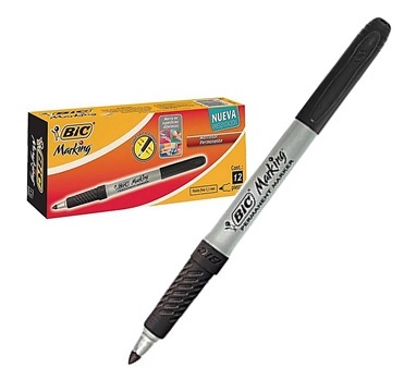 [20712074] MARCADOR PERMANENTE GRIP MARKING 1.1MM PUNTA DELGADA NEGRO | BIC