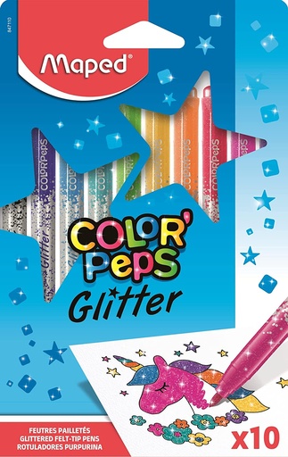 [20707064] MARCADORES GLITTER COLOR PEPS X10 COLORES 847110 | MAPED