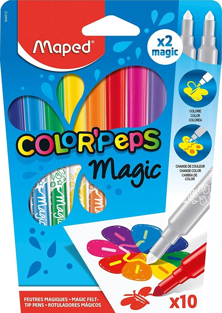 [20707051] MARCADORES MAGICOS COLOR PEPS 8COLORES + 2 BLANCOS 844612 | MAPED