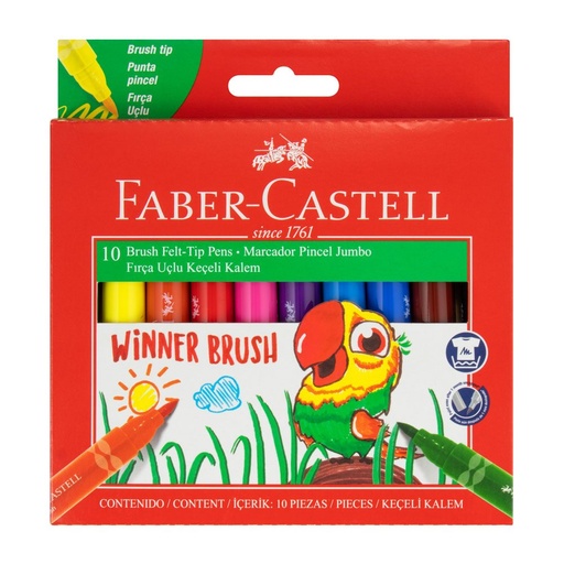 [17400] MARCADORES TIPO PINCEL X10 COLORES 555010 | FABER CASTELL