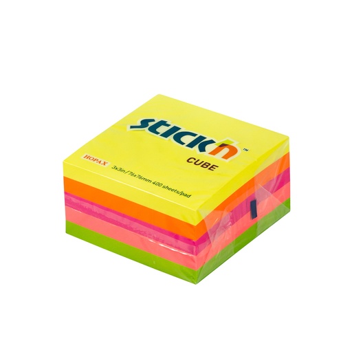[05687] NOTAS ADHESIVAS 21012 3X3 CUBO NEON | STICK'N