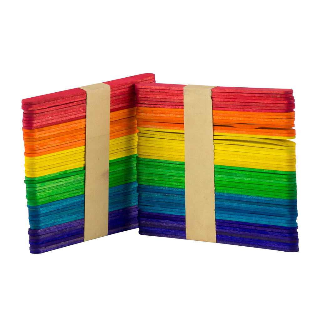 [08776] PALETAS DE MADERA DELGADA COLORES X100 | FAST