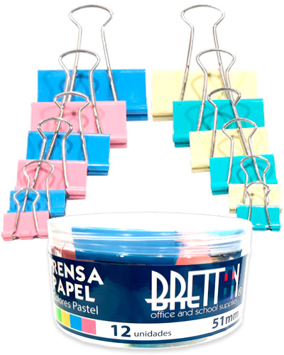 [20931018] PRENSA PAPEL 2 (51MM) PASTEL X12 | BRETTON
