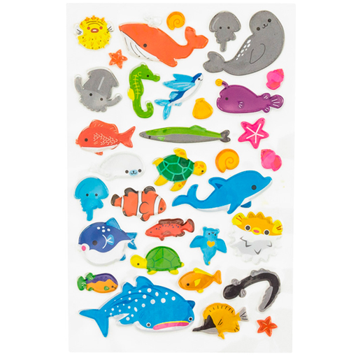 STICKERS/CALCOMANIAS SURTIDAS HOJA DISEÑO: ANIMALES MARINOS PLASTIC | FAST