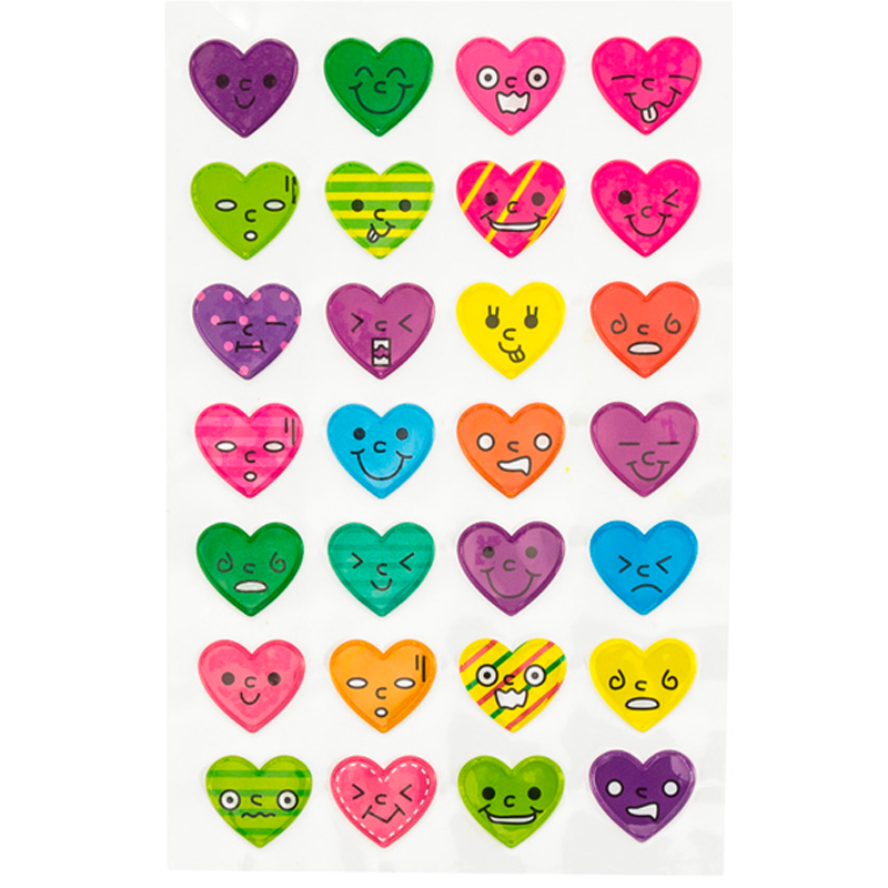 STICKERS/CALCOMANIAS SURTIDAS HOJA DISEÑO: CORAZONES PLASTIC | FAST