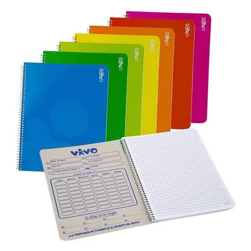 CUADERNO ESPIRAL 70HOJAS 240284/240285/240286 | VIVO