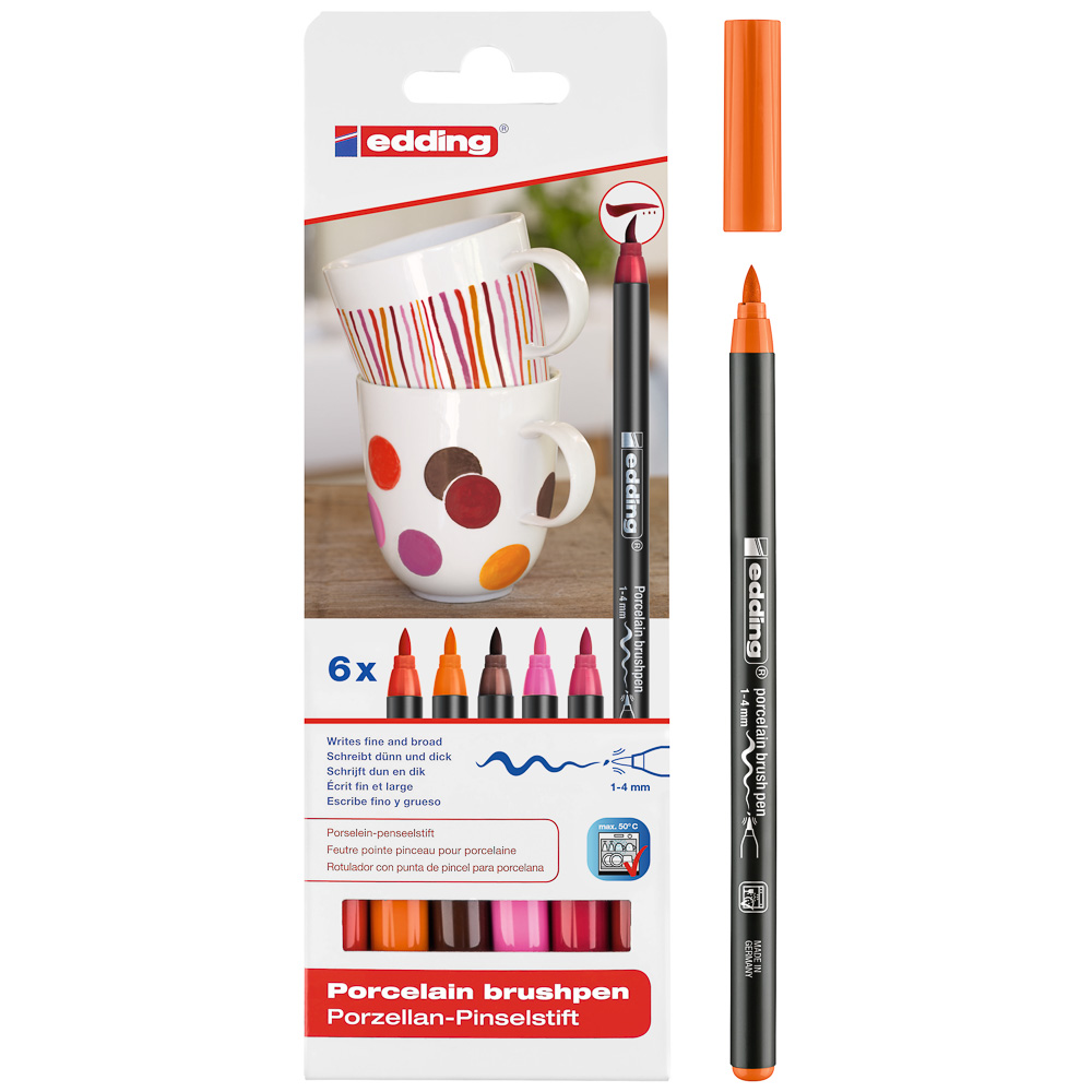 MARCADORES PARA PORCELANA 4200 ESTUCHE 6 COLORES | EDDING